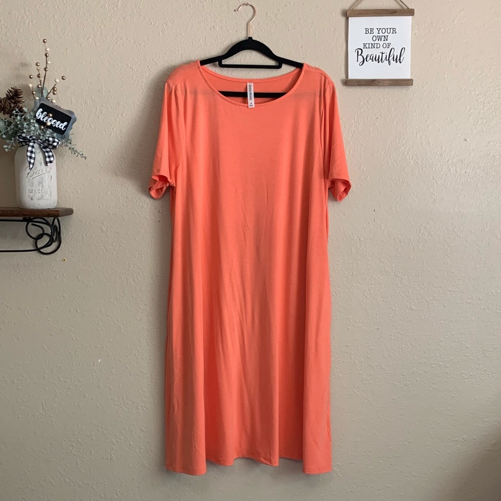 Coral T-Shirt Dress